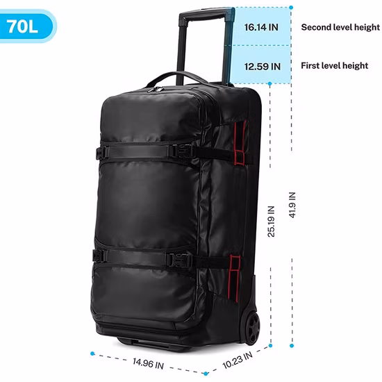 Großhandel maßgeschneiderte Rollgepäcktasche Rolling Duffle Trolley Reisetasche mit Rollen