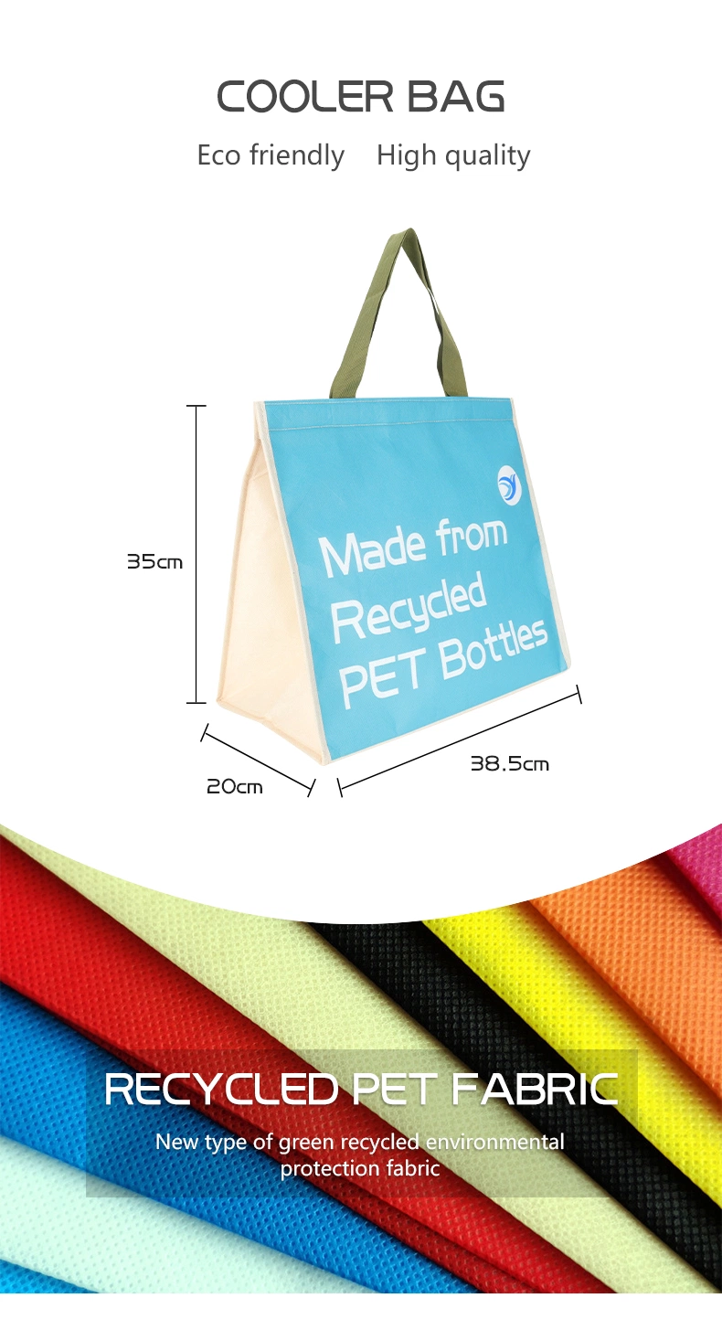 Custom RPET Non Woven Large Cooler Thermal Tote Bag with Logo Printed