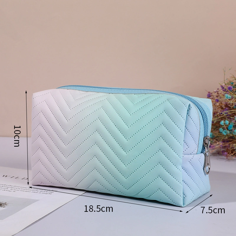 Factory Custom Logo Women PVC Makeup Cosmetic Pouch Travel Promotional Leather PU Cosmetic Bag